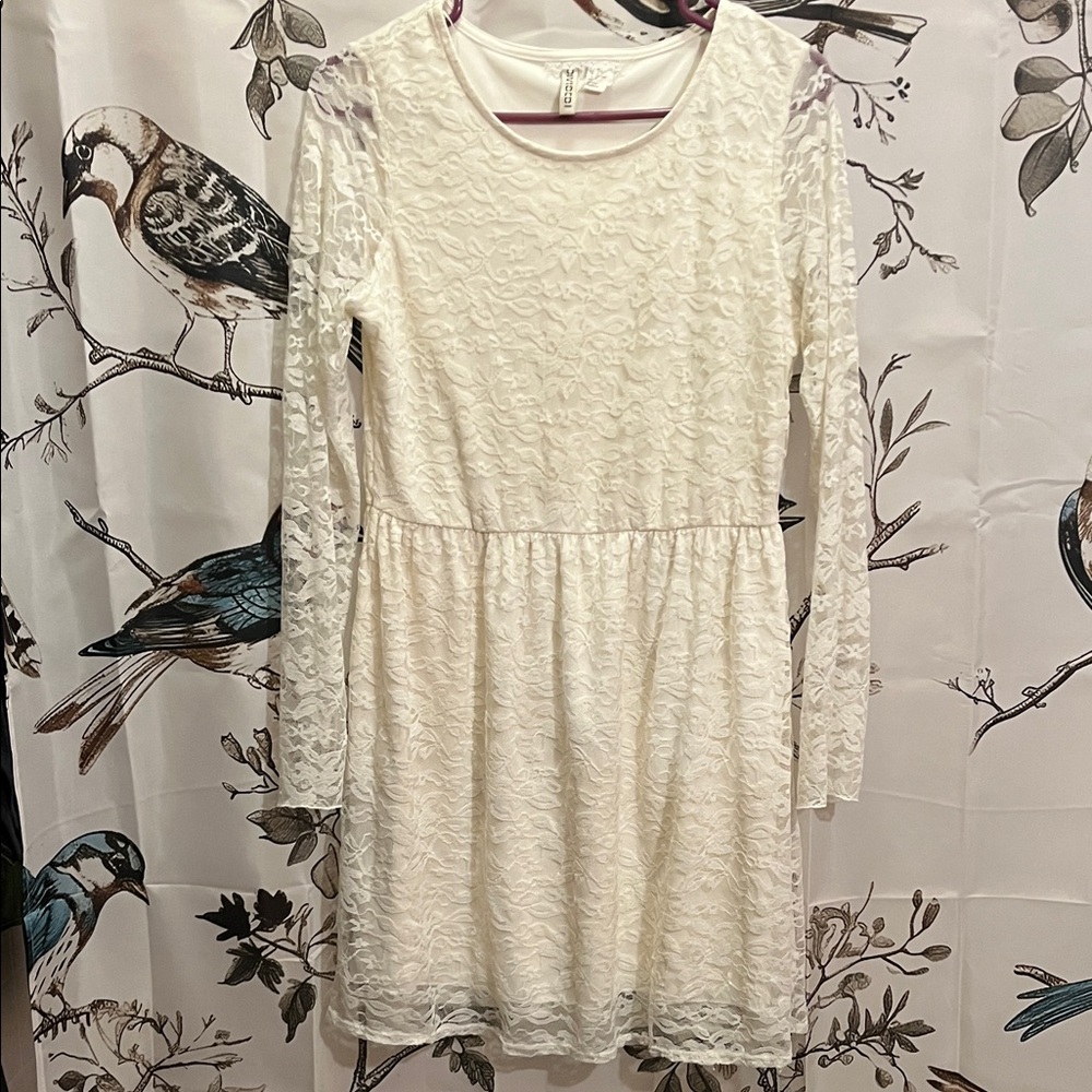 H&M Ivory Lace Midi Dress EUC